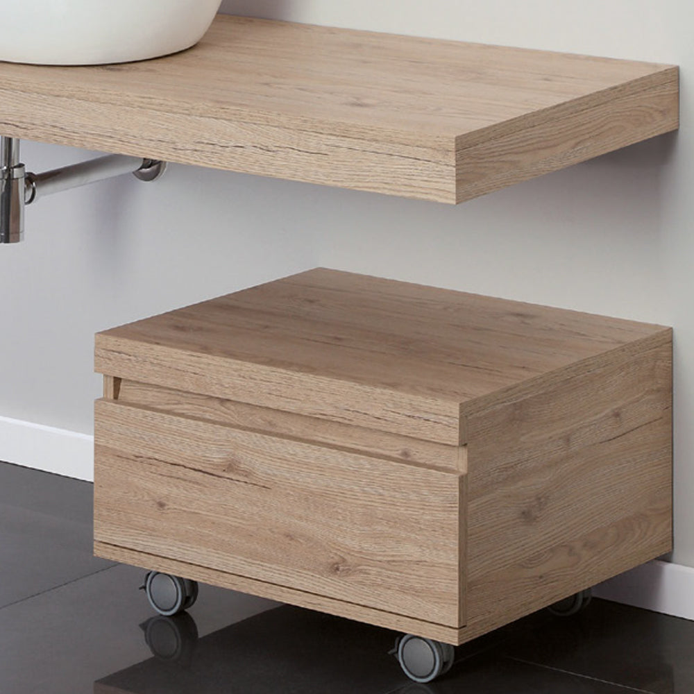 Cassettiera con chiusura soft-close e ruote Cubi&Co Rack cm 58x48 - Rovere di Bordeaux