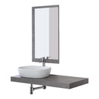 Composizione specchio e mensola con lavabo Cubi&Co Rack cm 120 - Cemento