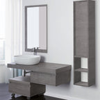 Pensile con anta e vani a giorno Cubi&Co Rack colore cemento cm 30x24x150h