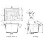Lavatoio in ceramica senza strizzatoio BathCore - 61 x 50 cm
