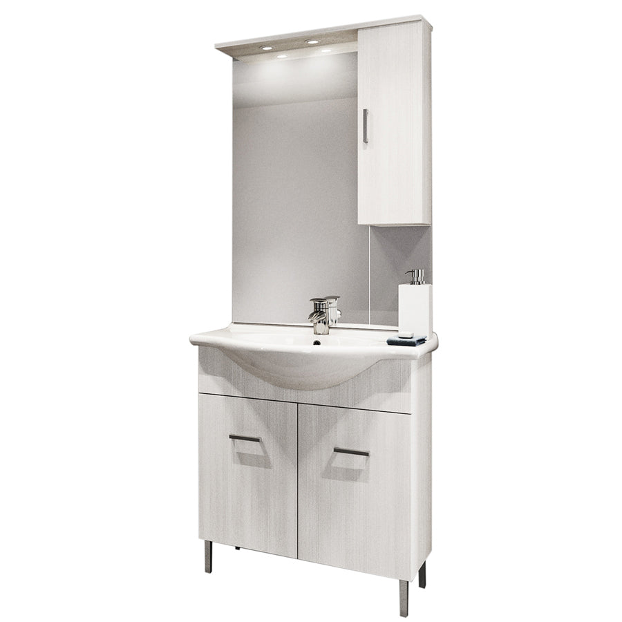 Mobile bagno a terra a due ante con lavabo