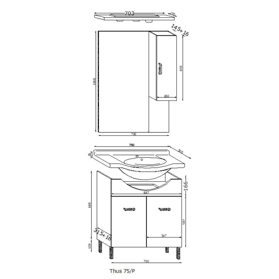  specchio e pensile modello Jour in nobilitato rifinitura larice bianco by CeramicStore | Lo specialista del tuo bagno
