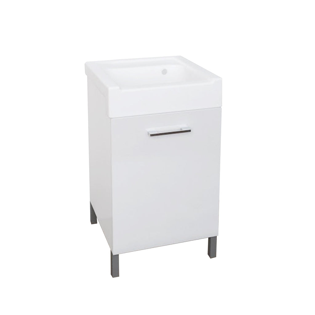 Lavatoio in ceramica con mobile in legno melaminico e asse di lavaggio Lavarredo Xilon cm 50x50 Bianco Lucido by CeramicStore | Lo specialista del tuo bagno
