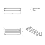  Mensola Porta asciugamani sospesa in ottone della collezione 'Project' by Cosmic 60x25x11 cm - Cromato by CeramicStore | Lo specialista del tuo bagno