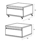 Cassettiera con chiusura soft-close e ruote Cubi&Co Rack colore cemento cm 58x48