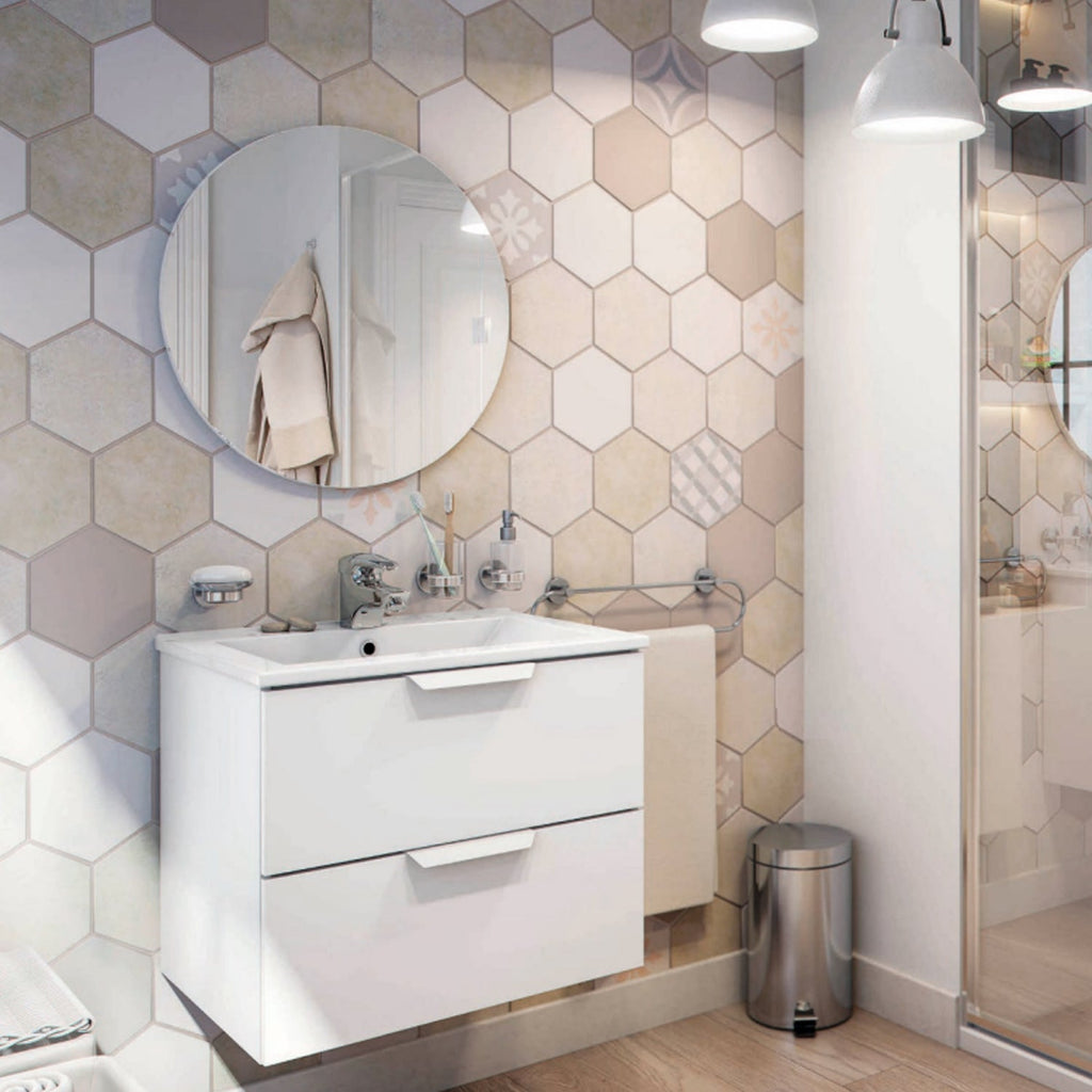 Mobile bagno sospeso 60 cm Cubi&Co modello Harmony - Bianco Lucido