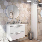 Mobile bagno sospeso 60 cm Cubi&Co modello Harmony - Bianco Lucido