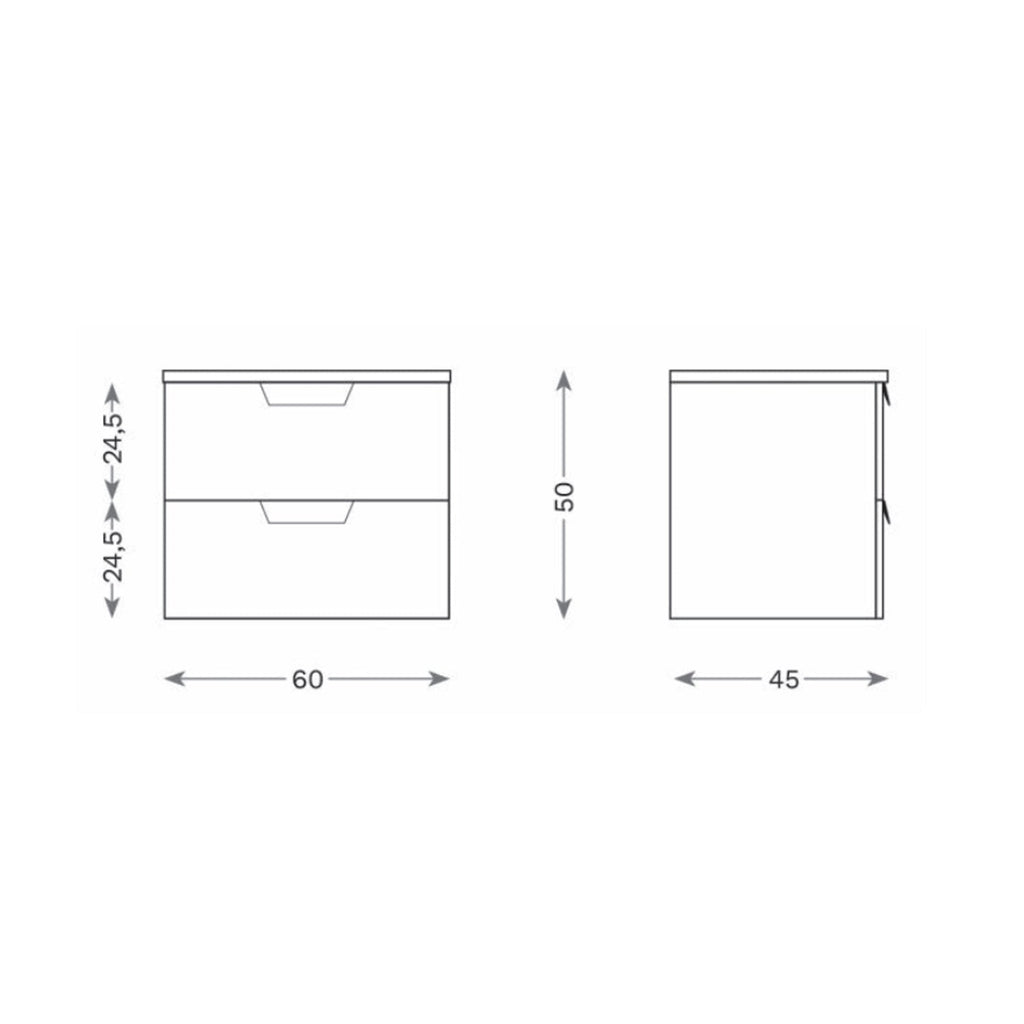 Mobile bagno sospeso 60 cm Cubi&Co modello Harmony - Bianco Lucido