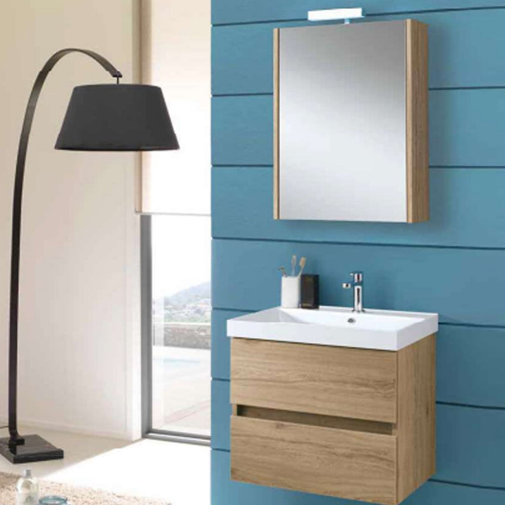Mobile bagno sospeso Kora02 cm 60x190x46 rovere nabucco by CeramicStore | Lo specialista del tuo bagno