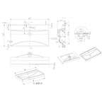  Mobile bagno sospeso modello Kora04 cm 110x190x46 - Rovere scuro by CeramicStore | Lo specialista del tuo bagno