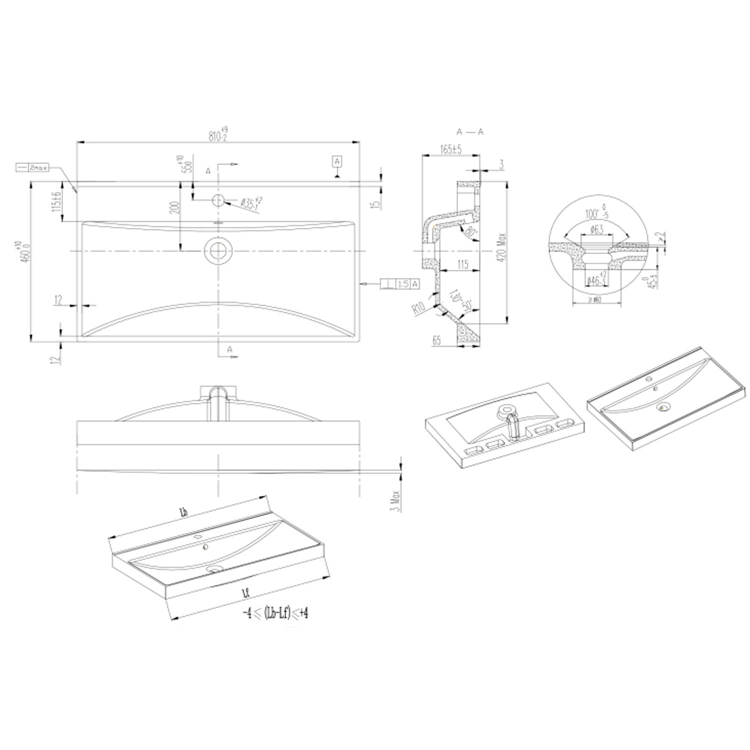  Mobile bagno sospeso modello Kora04 cm 110x190x46 - Rovere scuro by CeramicStore | Lo specialista del tuo bagno