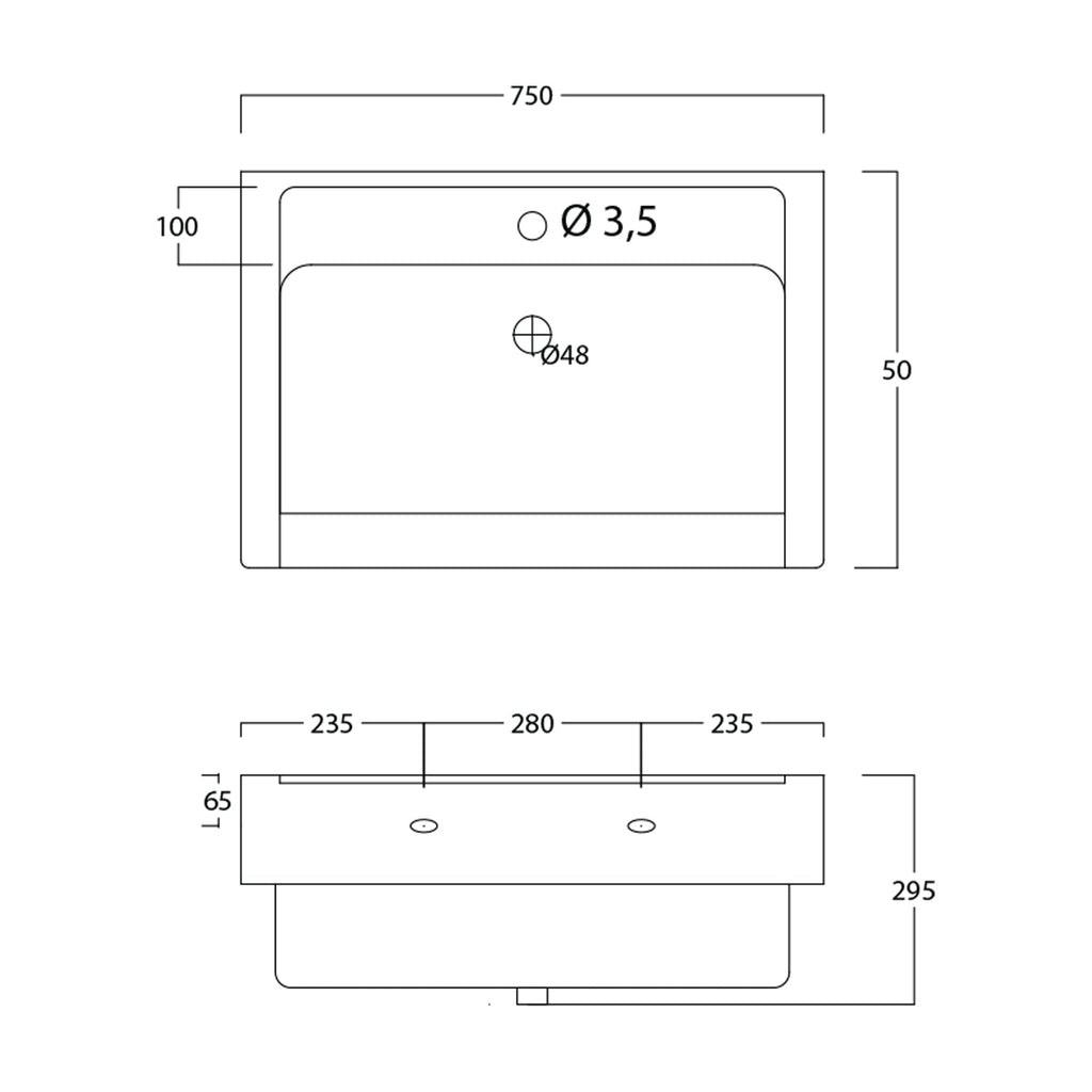  Lavatoio in ceramica con mobile due ante in legno melaminico Lavarredo Xilon cm 75x50 Bianco Lucido by CeramicStore | Lo specialista del tuo bagno