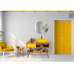  Consolle da bagno in Teak naturale 100cm serie Feelgood Small Cipi con cassetto Giallo Mostarda by CeramicStore | Lo specialista del tuo bagno