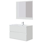 Composizione bagno sospesa Favola con lavabo e specchio cm 90 Bianco-Laccato