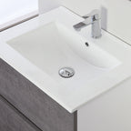 Composizione bagno sospesa Favola con lavabo e specchio cm 60 colore Bianco e Cemento