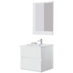 Composizione bagno sospesa Favola con lavabo e specchio cm 60 Bianco-Laccato
