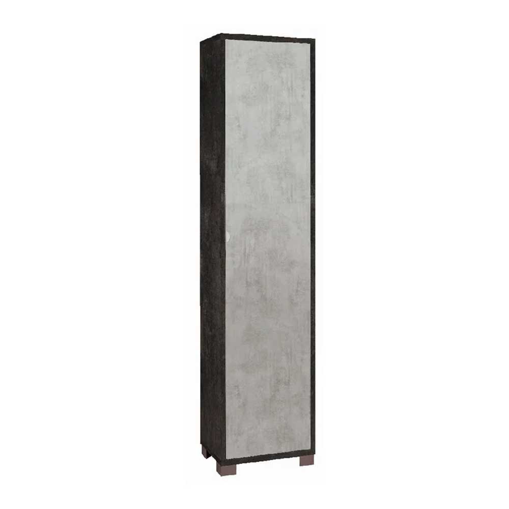 Mobile Colonna da Bagno 1 Anta finitura Struttura Ossido Nero / Finitura Frontale Cemento by Sarmog by CeramicStore | Lo specialista del tuo bagno