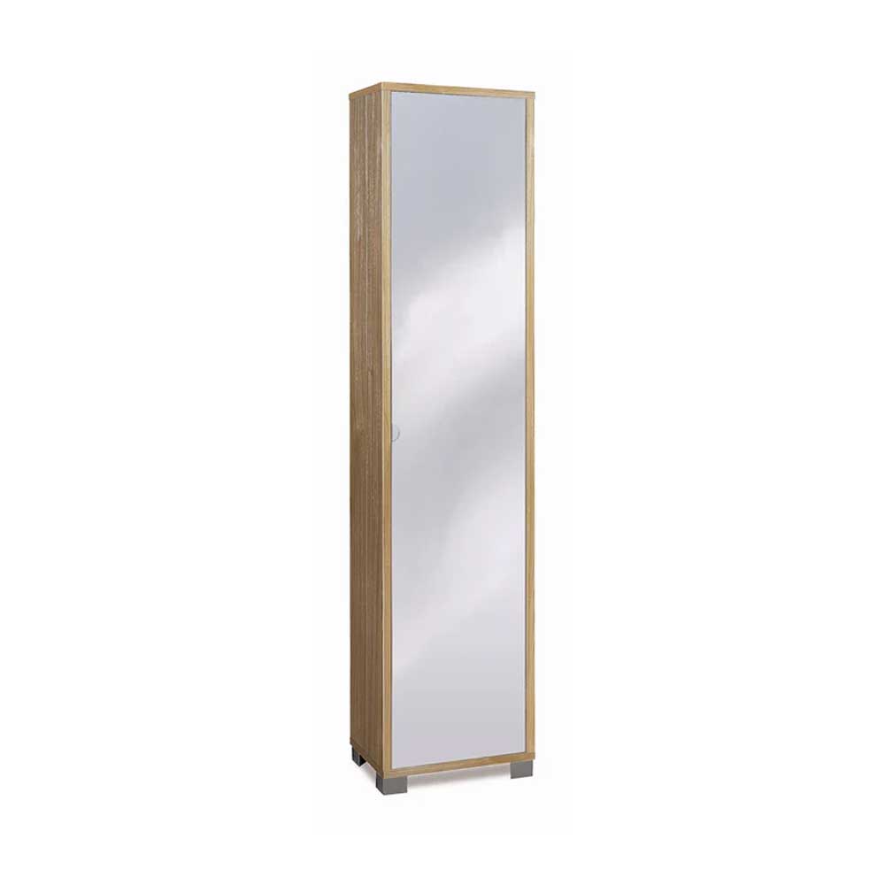 Mobile Colonna da Bagno 1 Anta finitura Struttura Noce Stelvio / Finitura Frontale Specchio Naturale by Sarmog by CeramicStore | Lo specialista del tuo bagno