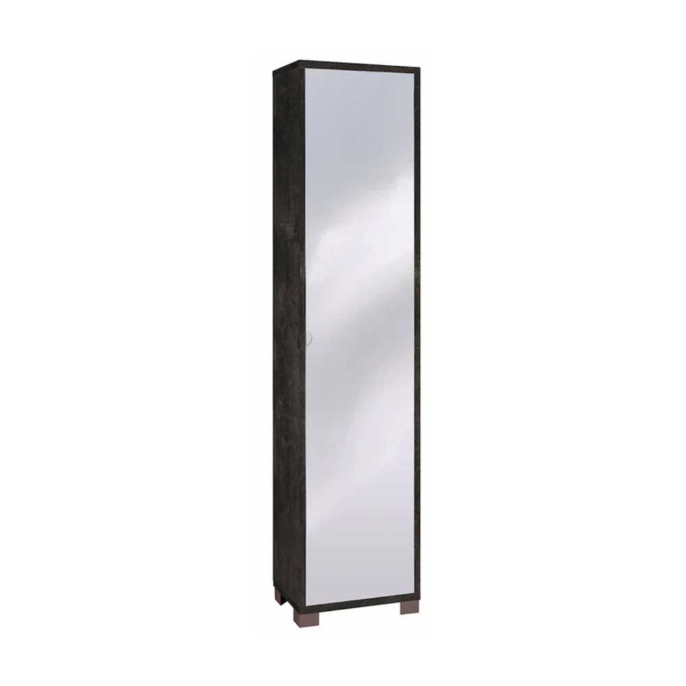 Mobile Colonna da Bagno 1 Anta finitura Struttura Ossido Nero / Finitura Frontale Specchio Naturale by Sarmog by CeramicStore | Lo specialista del tuo bagno
