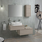 Mobile bagno sospeso modello Trevi01 cm 130x190x46 finitura olmo rosseau by CeramicStore | Lo specialista del tuo bagno