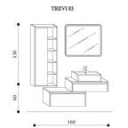  Mobile bagno sospeso modello Trevi03 cm 160x190x46 laccato lucido bianco by CeramicStore | Lo specialista del tuo bagno