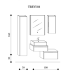  Mobile bagno sospeso modello Trevi04 cm 130x190x46 laccato lucido bianco by CeramicStore | Lo specialista del tuo bagno