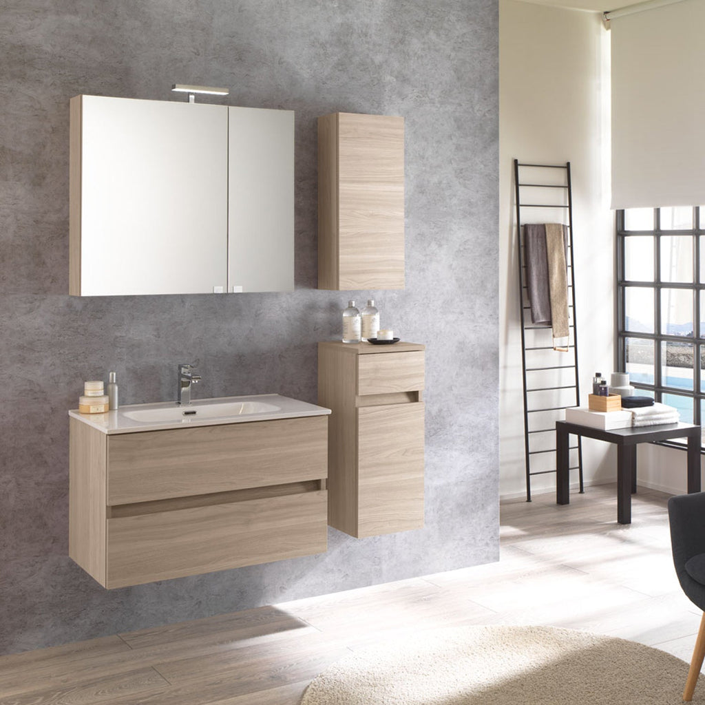 Mobile bagno sospeso modello Kora03 cm 110x190x46 - Olmo rosseau by CeramicStore | Lo specialista del tuo bagno