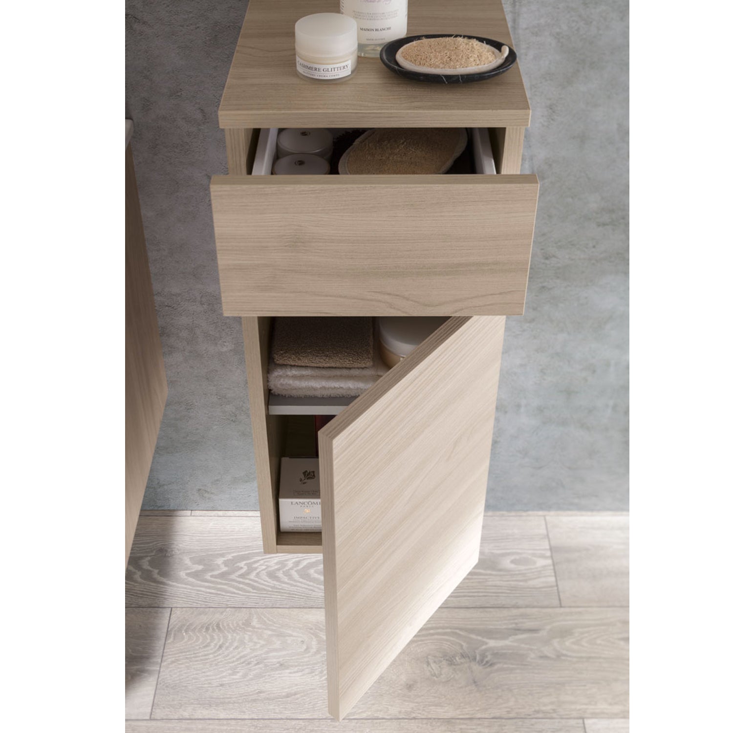  Mobile bagno sospeso modello Kora03 cm 110x190x46 - Olmo rosseau by CeramicStore | Lo specialista del tuo bagno