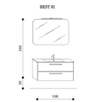  Mobile bagno sospeso Best01 cm 100x190x46 cm laccato lucido grigio by CeramicStore | Lo specialista del tuo bagno