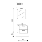  Mobile bagno sospeso modello Best04 cm 60x190x46 laccato lucido grigio by CeramicStore | Lo specialista del tuo bagno