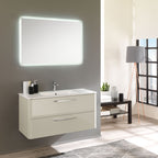 Composizione sospesa modello Best05 100x190x46 cm laccato lucido grigio nuvola by CeramicStore | Lo specialista del tuo bagno