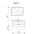  Composizione sospesa modello Best05 100x190x46 cm laccato lucido grigio nuvola by CeramicStore | Lo specialista del tuo bagno