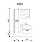  Mobile bagno sospeso modello Best06 cm 90x190x46 laccato lucido bianco by CeramicStore | Lo specialista del tuo bagno