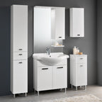 Mobile bagno a terra modello Rimini05 cm 135x195x47 laccato lucido bianco by CeramicStore | Lo specialista del tuo bagno