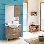 Mobile bagno a terra modello Rimini08 cm 85x195x48 rovere nabucco by CeramicStore | Lo specialista del tuo bagno
