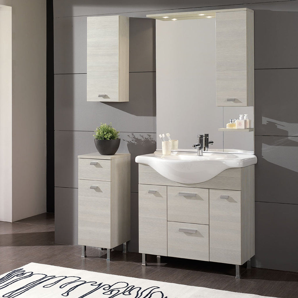 Mobile bagno a terra modello Rimini09 cm 115x195x48 in finitura larice by CeramicStore | Lo specialista del tuo bagno