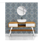 Consolle da bagno in Teak naturale serie Feelgood Cipi 150cm - frontale bianco by CeramicStore | Lo specialista del tuo bagno