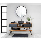 Consolle da bagno in Teak naturale serie Feelgood Cipi 150cm - frontale nero by CeramicStore | Lo specialista del tuo bagno