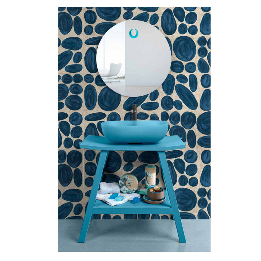 Consolle in Teak naturale di recupero trattato serie Zen XL Cipi 86cm - Blu Sardegna by CeramicStore | Lo specialista del tuo bagno