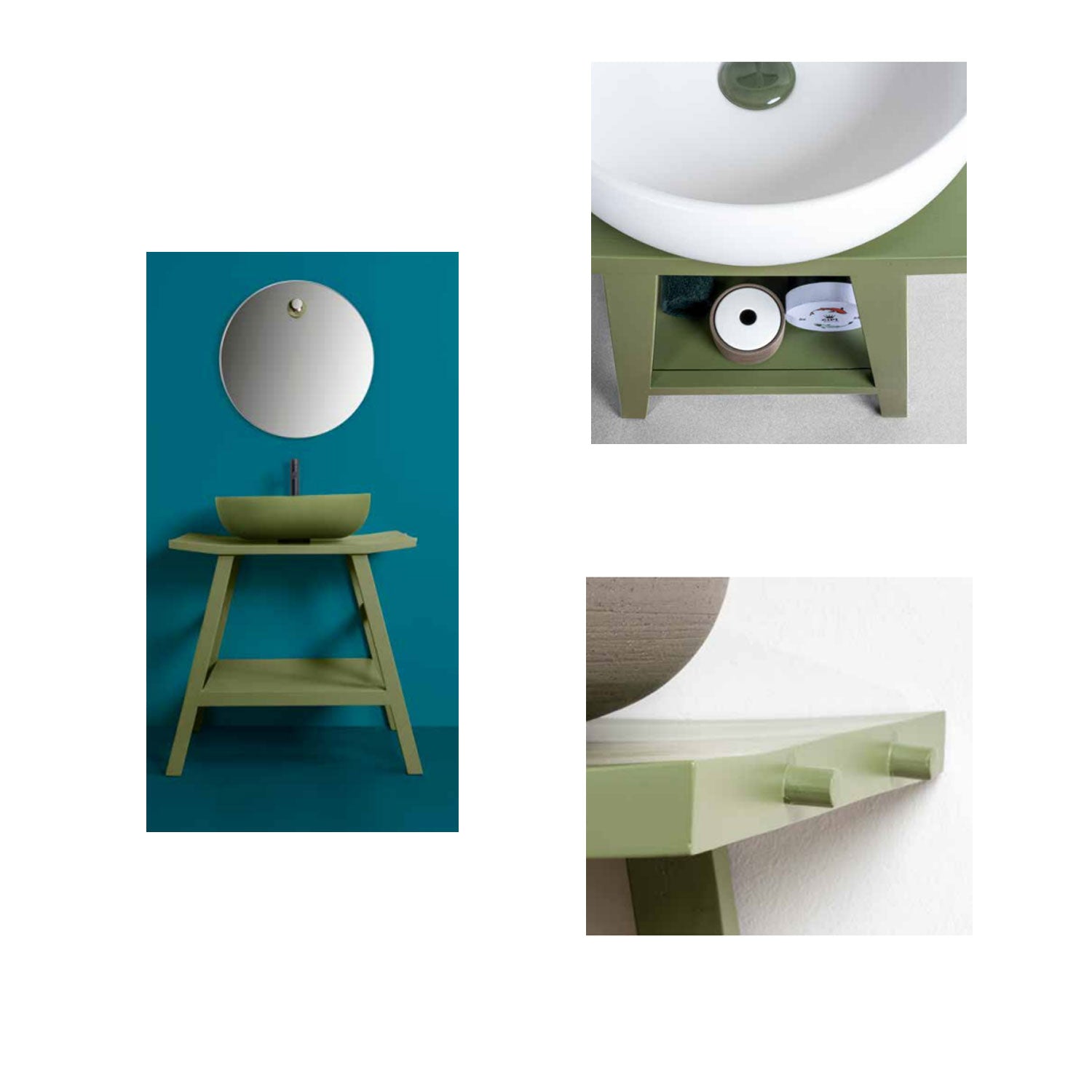  Consolle in Teak naturale di recupero trattato serie Zen XL Cipi 86cm - Smeraldo Buddah by CeramicStore | Lo specialista del tuo bagno