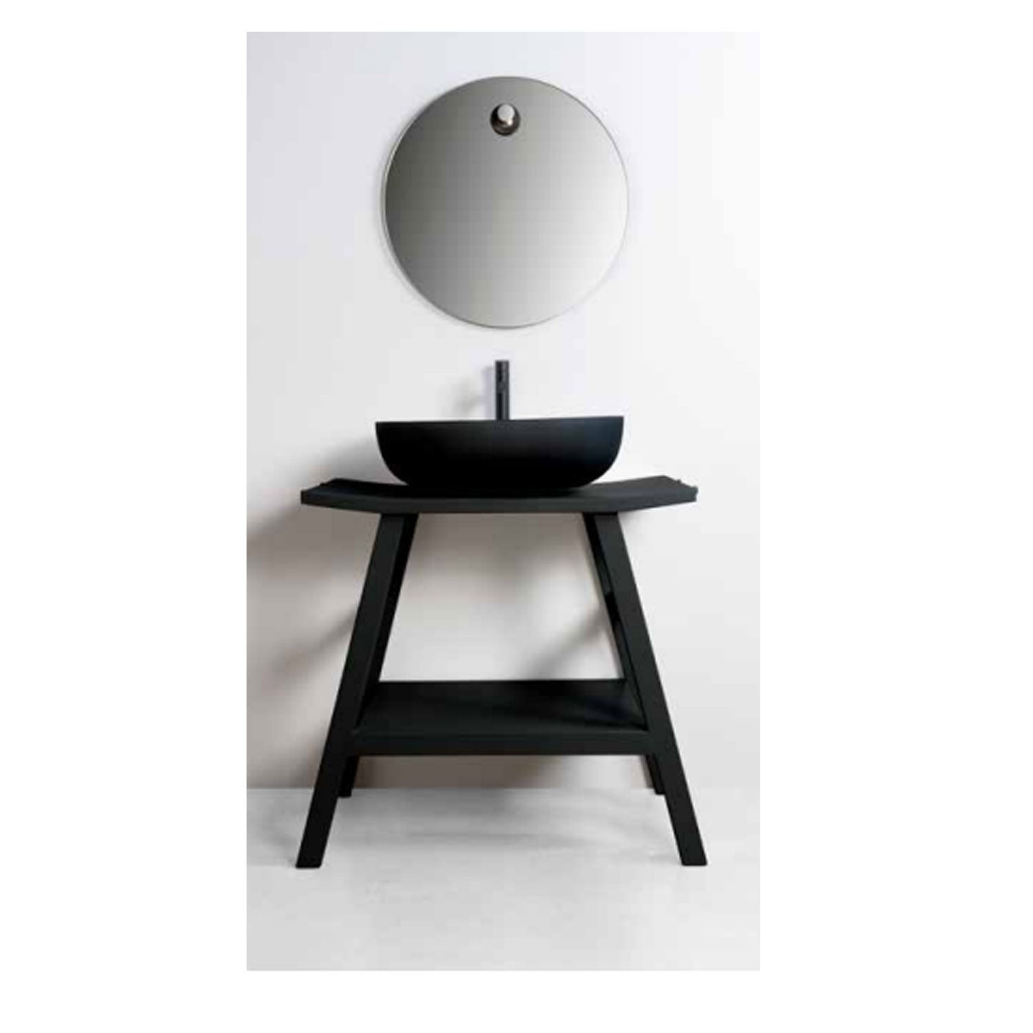 Consolle in Teak naturale di recupero trattato serie Zen XL Cipi 86cm - Nero by CeramicStore | Lo specialista del tuo bagno