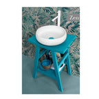 Consolle in Teak naturale di recupero trattato serie Zen Cipi 56cm - Blu Sardegna by CeramicStore | Lo specialista del tuo bagno