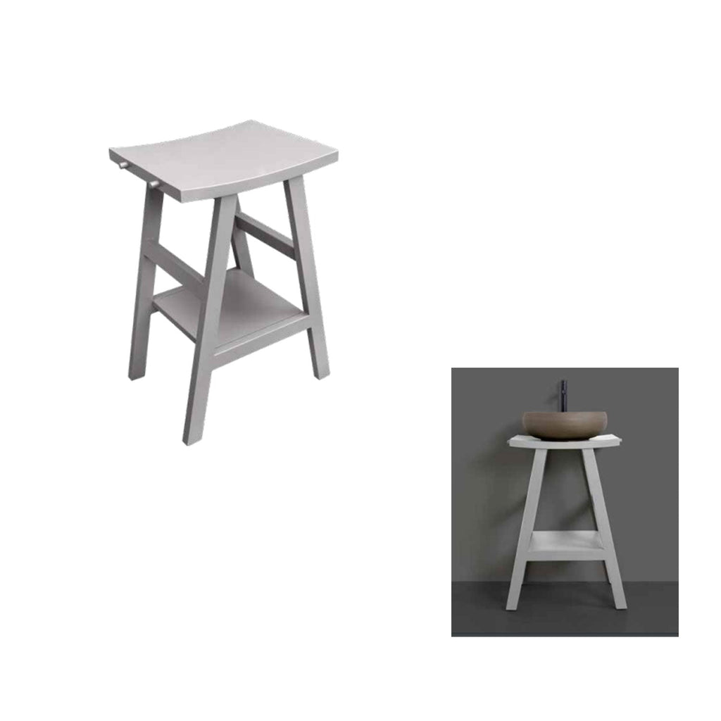 Consolle in Teak naturale di recupero trattato serie Zen Cipi 56cm - Grigio fumo by CeramicStore | Lo specialista del tuo bagno