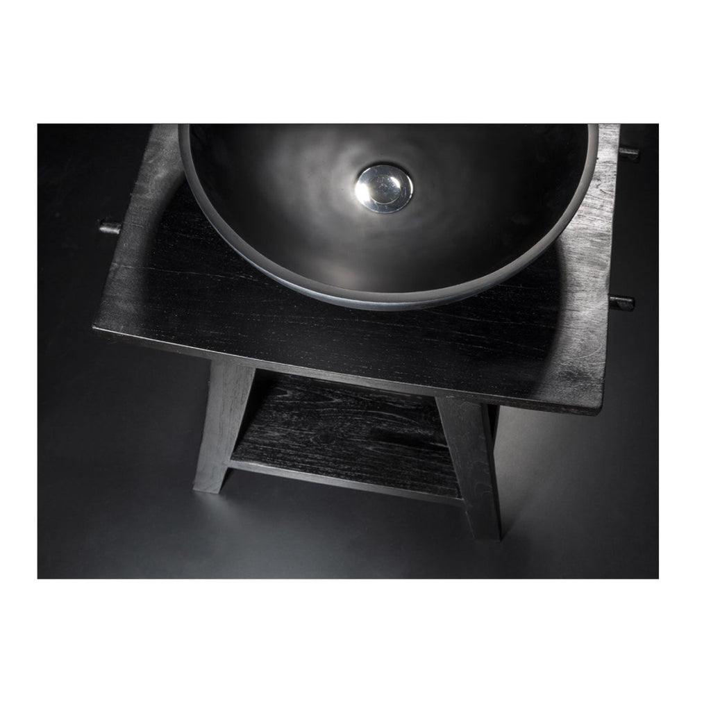  Consolle in Teak naturale di recupero trattato serie Zen Cipi 56cm - Nero by CeramicStore | Lo specialista del tuo bagno