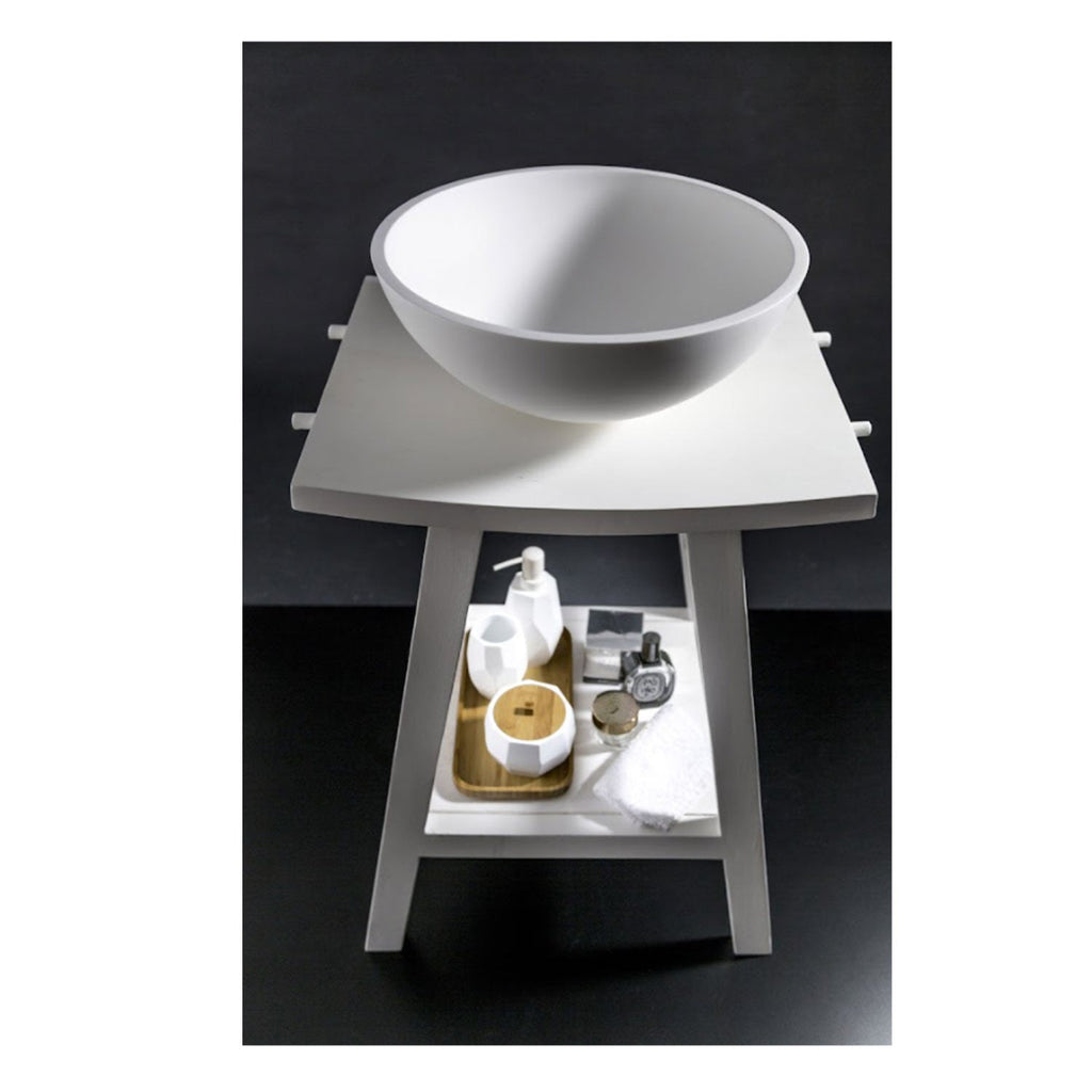  Consolle in Teak naturale di recupero trattato serie Zen Cipi 56cm - Bianco by CeramicStore | Lo specialista del tuo bagno