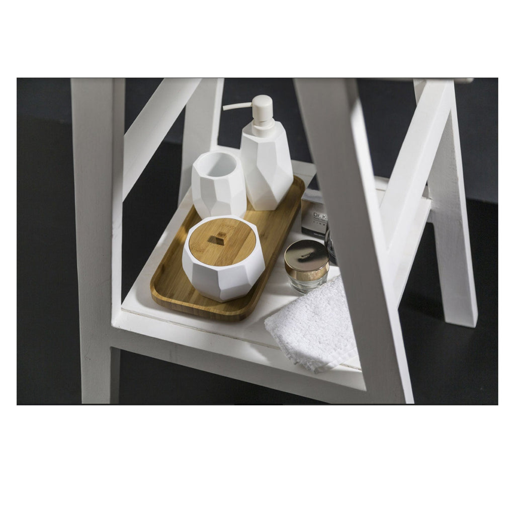  Consolle in Teak naturale di recupero trattato serie Zen Cipi 56cm - Bianco by CeramicStore | Lo specialista del tuo bagno