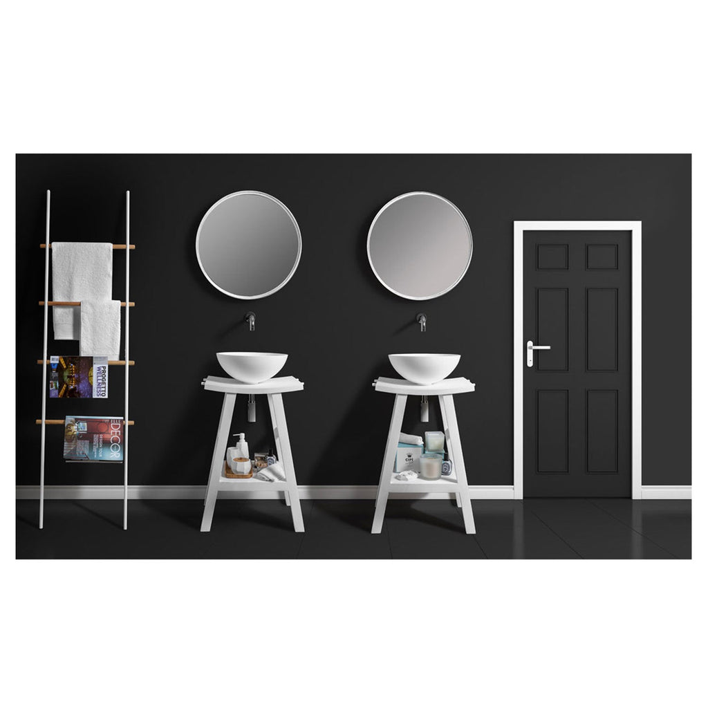  Consolle in Teak naturale di recupero trattato serie Zen Cipi 56cm - Bianco by CeramicStore | Lo specialista del tuo bagno