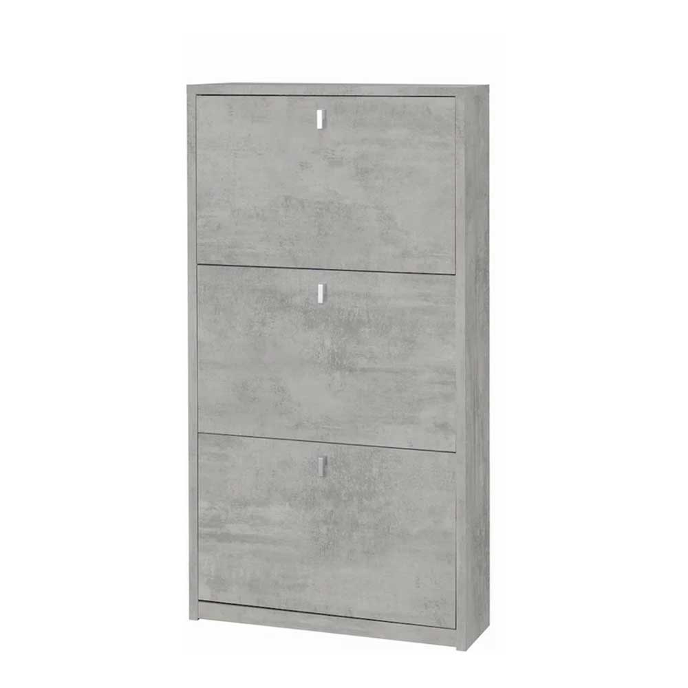 Elegante scarpiera a 3 ante con maniglia satinata finitura Cemento by Sarmog by CeramicStore | Lo specialista del tuo bagno