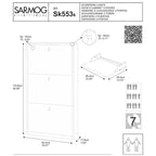  Elegante scarpiera a 3 ante con maniglia satinata finitura Ossido Bianco by Sarmog by CeramicStore | Lo specialista del tuo bagno