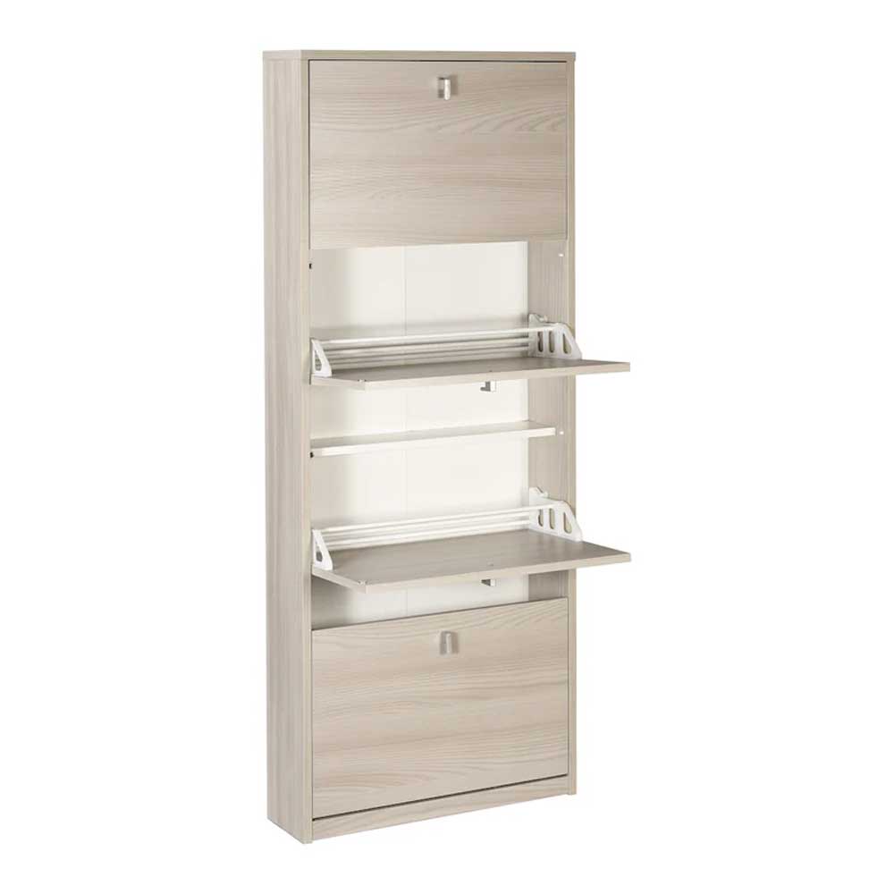  Elegante scarpiera a 4 ante con maniglia satinata finitura Olmo Chiaro by Sarmog by CeramicStore | Lo specialista del tuo bagno